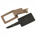Top Grain Leather Luggage Tag w/ Buckle & Strap